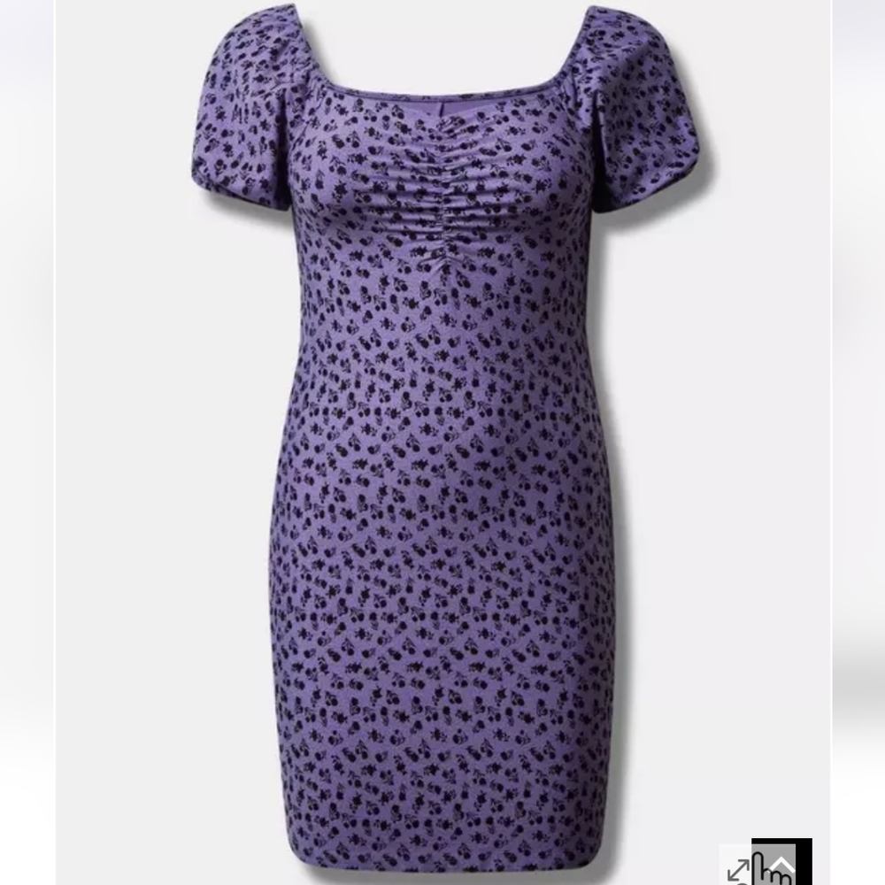 Torrid Betsey Johnson Lavender Floral Midi Dress Size 2